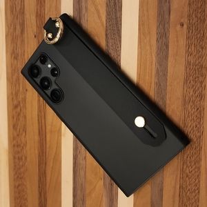 Black Vegan Leather Samsung S22 Ultra Case with o-ring